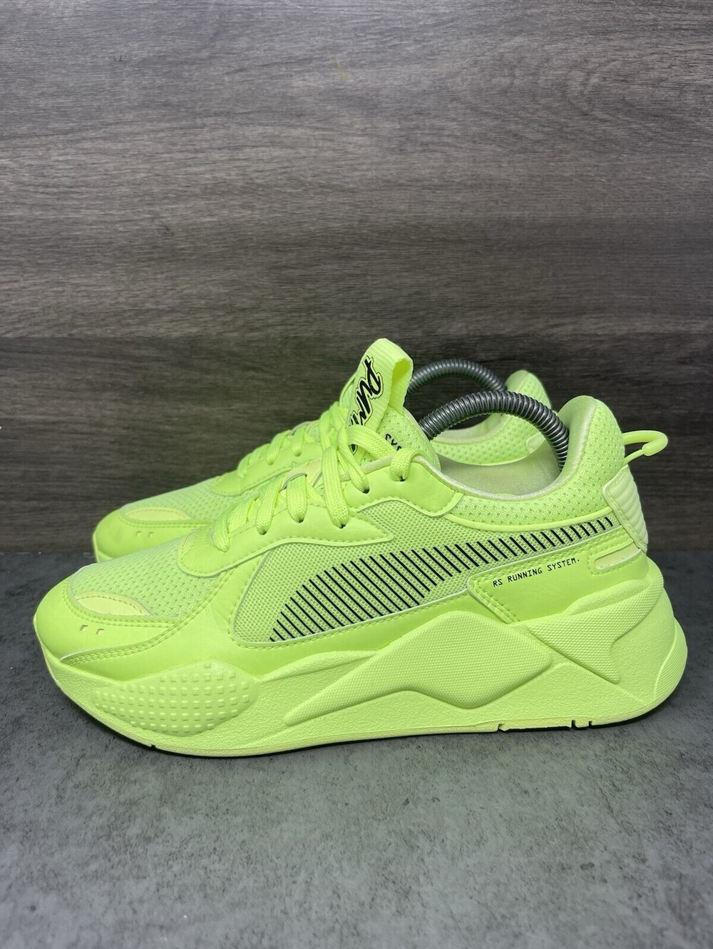 PUMA RS-X Efekt Size 8 Womens Neon Green Lime Chunky Retro Running Sneakers